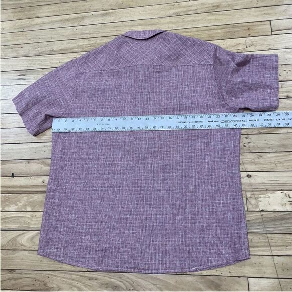 Carbon 2 Cobalt Linen Shirt Men L Light Red Pocket Button Up Casual Summer Large - Picture 5 of 16